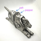 A diagram showing the holes in Roger, indicating where the salt or pepper would come out of. 